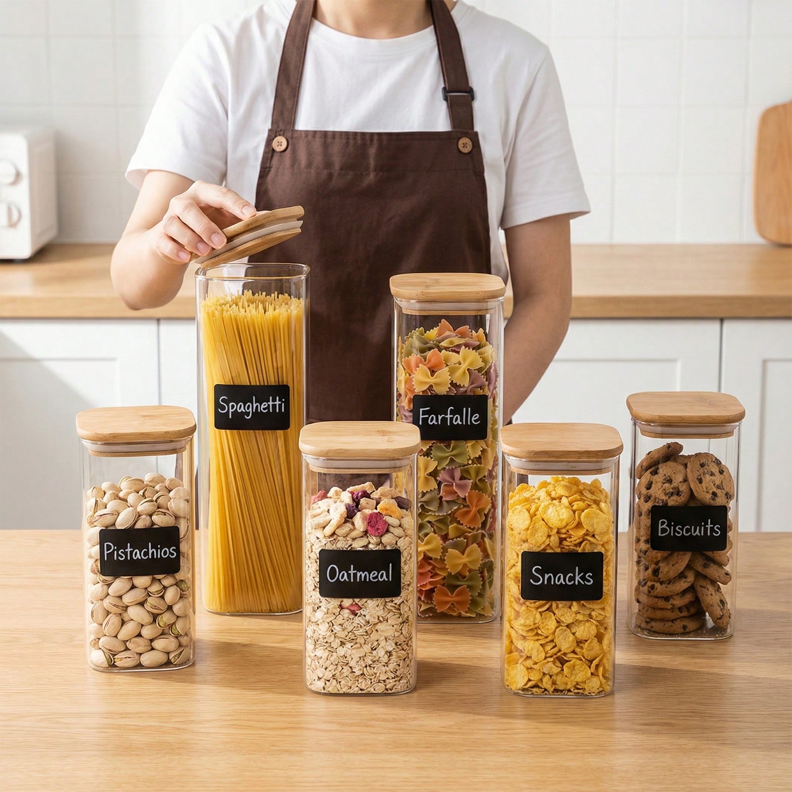 Food Storage For Pantry - 6/12 قطعة من حاويات تخزين الطعام