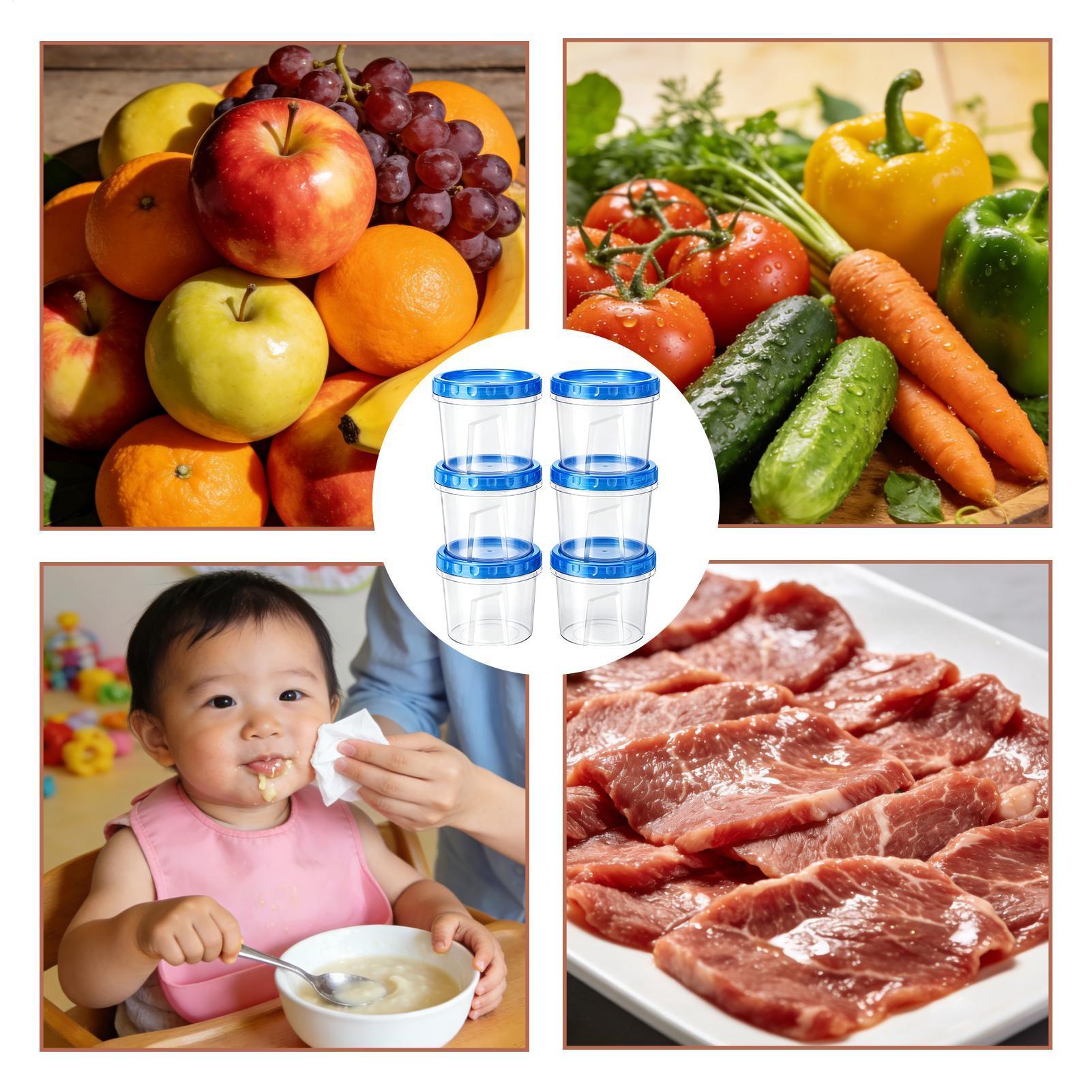 Food Storage Refrigerator - حاويات تجميد لتخزين الطعام، 6 قطع،