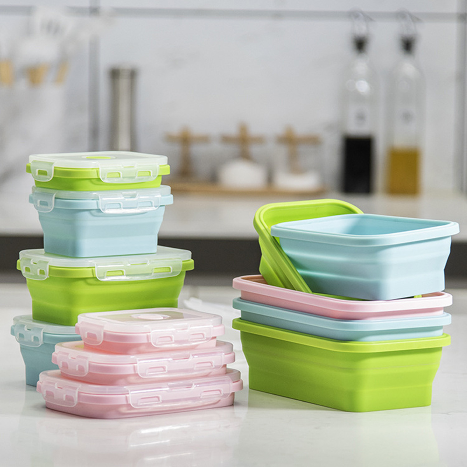 Food Storage Silicone - علبة طعام من السيليكون قابلة للطي،