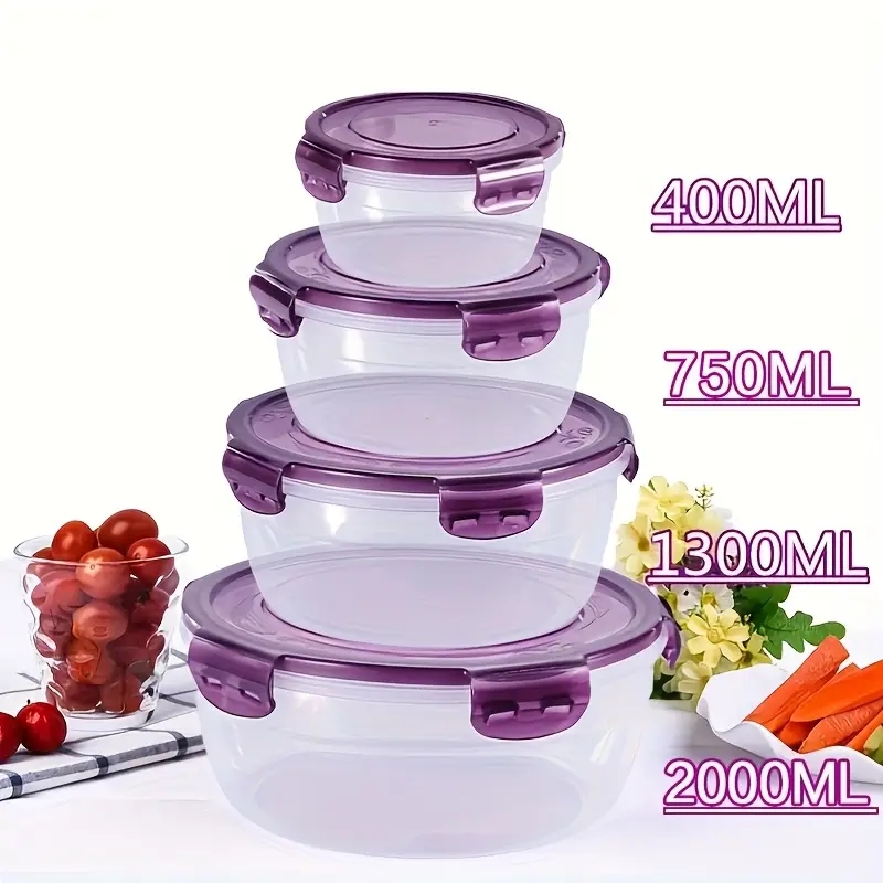 Food Storage Cabinet - 4 حاويات بلاستيكية لتخزين الطعام، صناديق