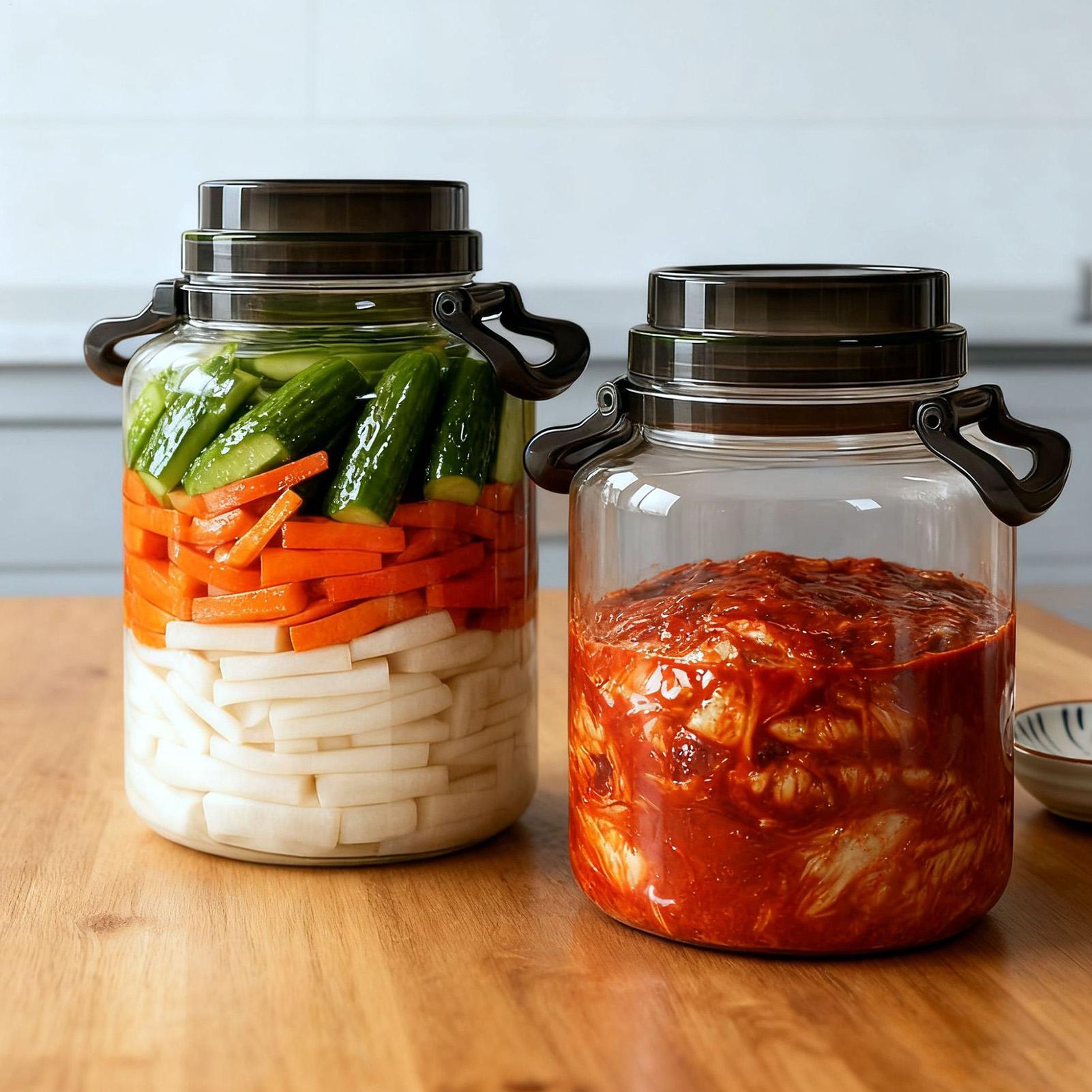 Food Storage Glass Round - وعاء زجاجي لتخزين المخللات سعة 5