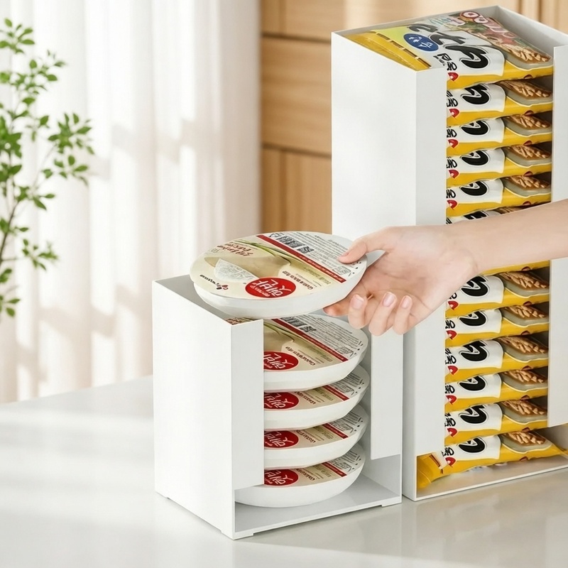 Food Storage For Pantry - منظم مطبخ قابل للتكديس لأكواب النودلز