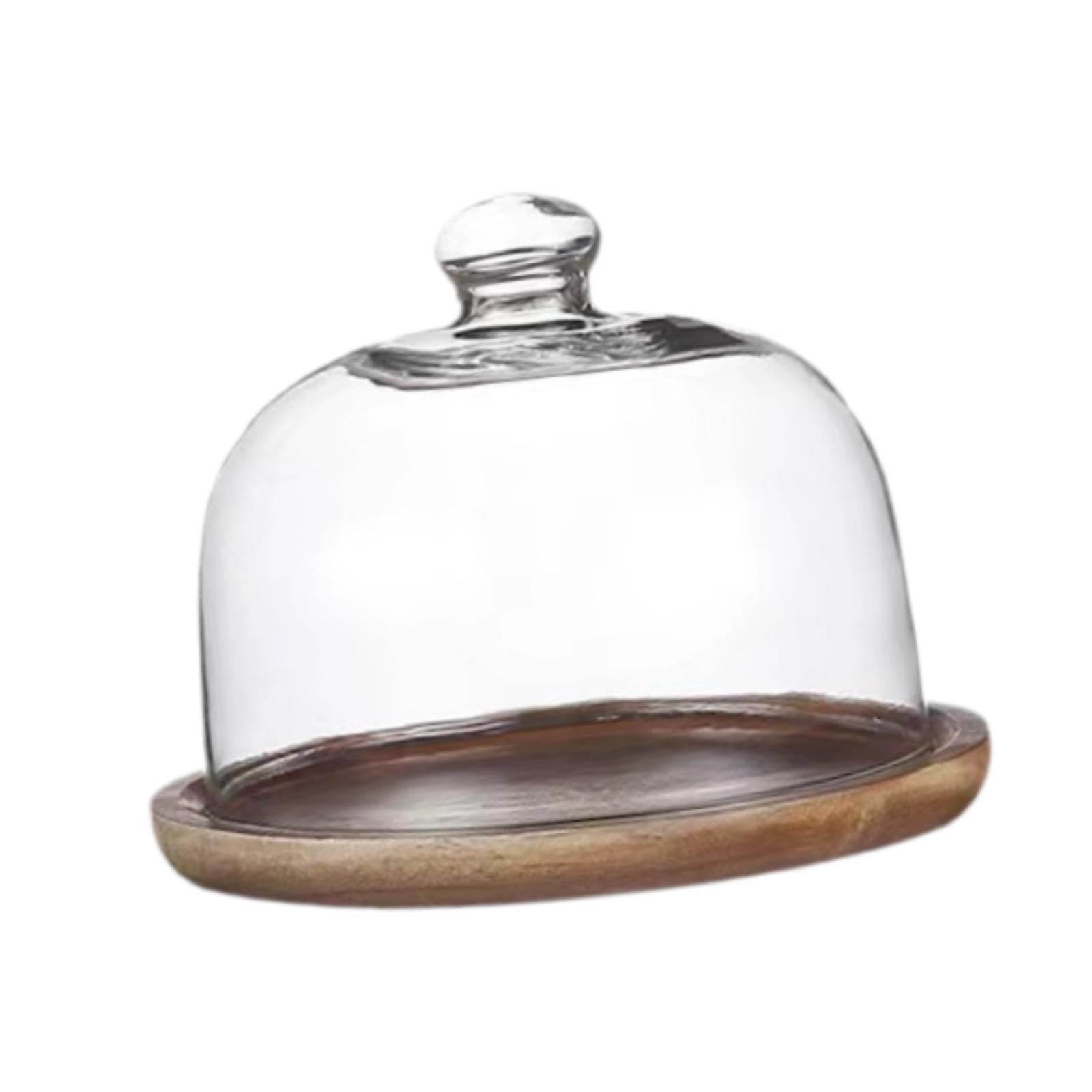حامل كيك خشبي مع غطاء زجاجي، ص - مراجعة Food Storage Glass Round وسعره
