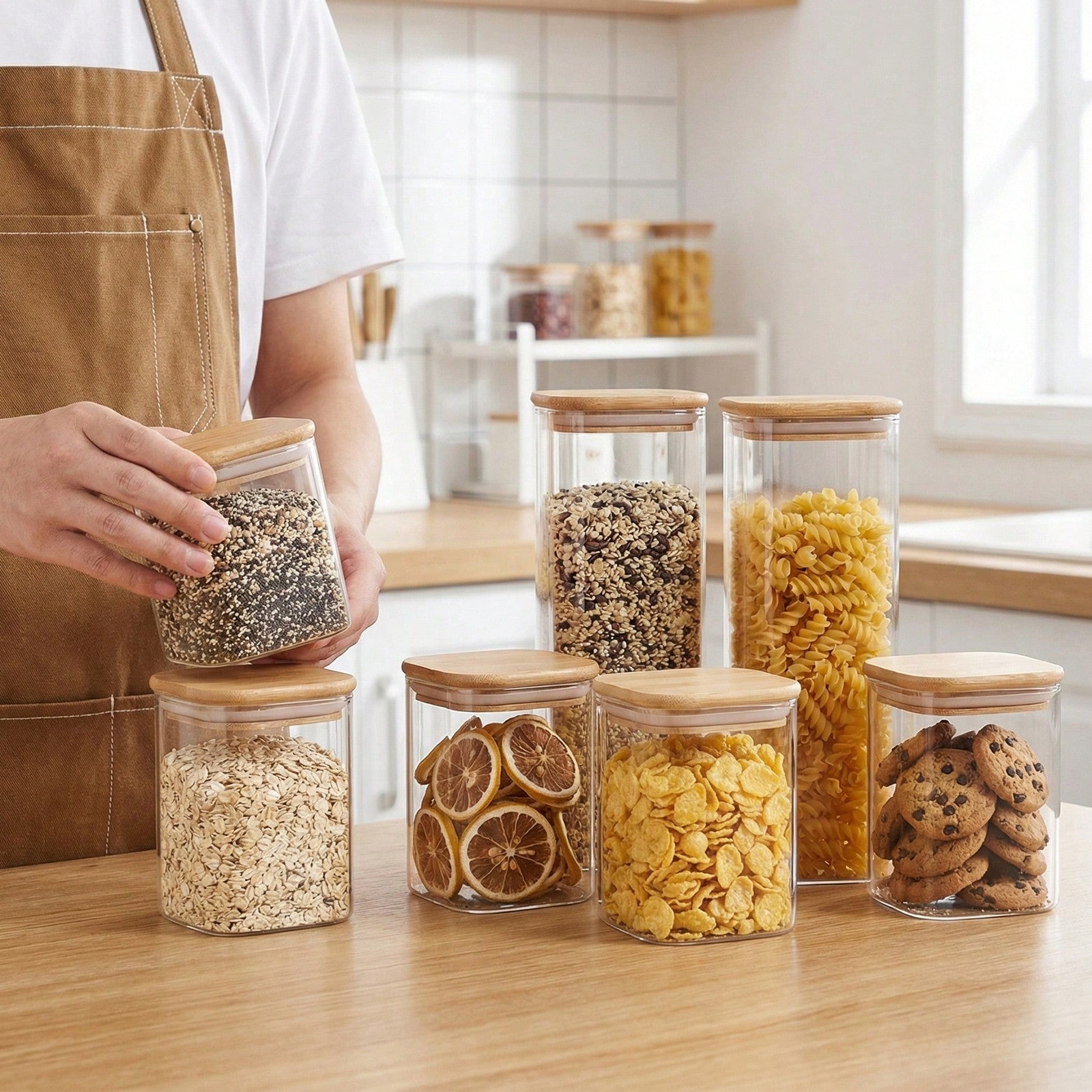 6/12 قطعة من حاويات تخزين الطع - مراجعة Food Storage For Pantry وسعره