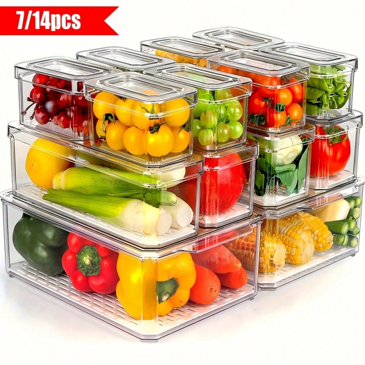 7/14 قطعة من صناديق تنظيم الثل - مراجعة Food Storage Cabinet وسعره