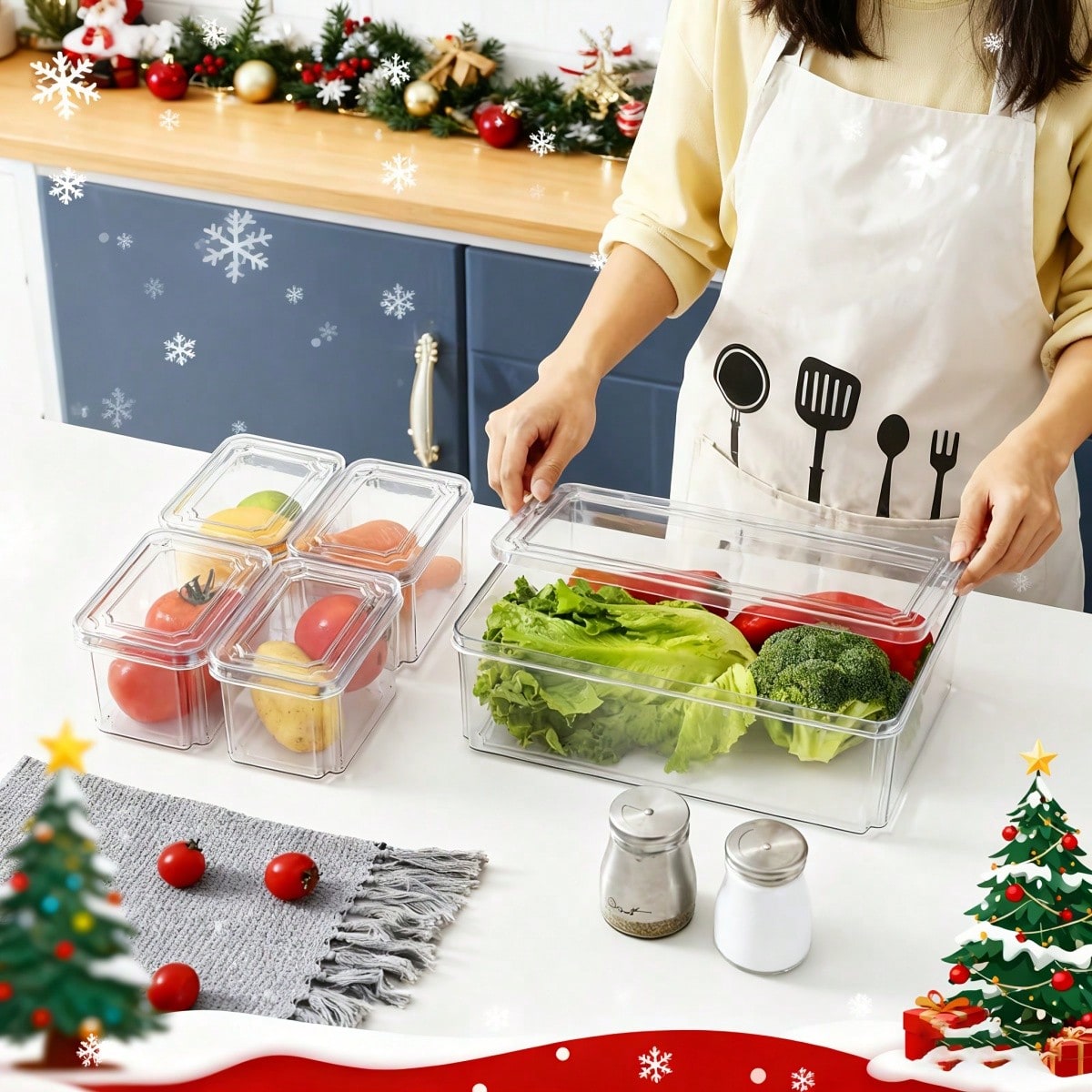 7/14 قطعة من صناديق تنظيم الثل - مراجعة Food Storage Cabinet وسعره
