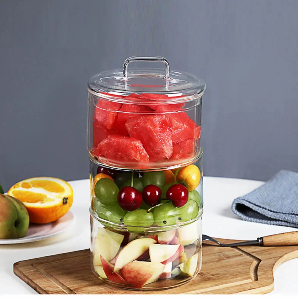 1 قطعة وعاء زجاجي مقاوم للحرار - مراجعة Food Storage Glass Round وسعره
