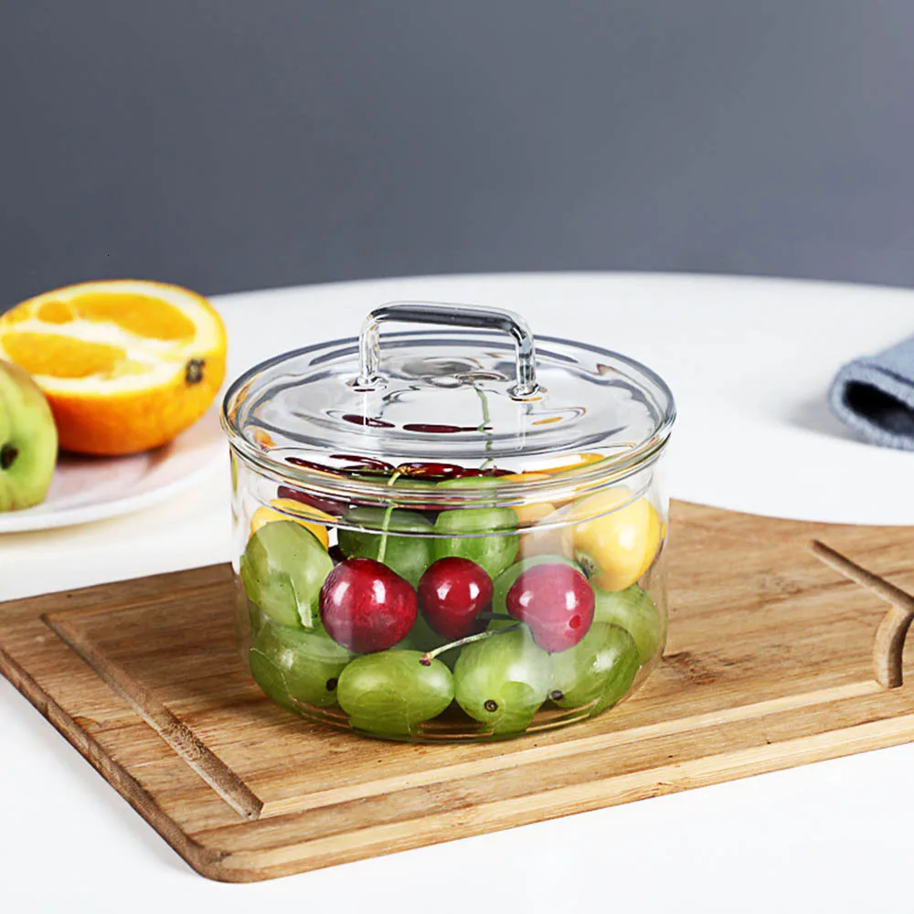 1 قطعة وعاء زجاجي مقاوم للحرار - مراجعة Food Storage Glass Round وسعره