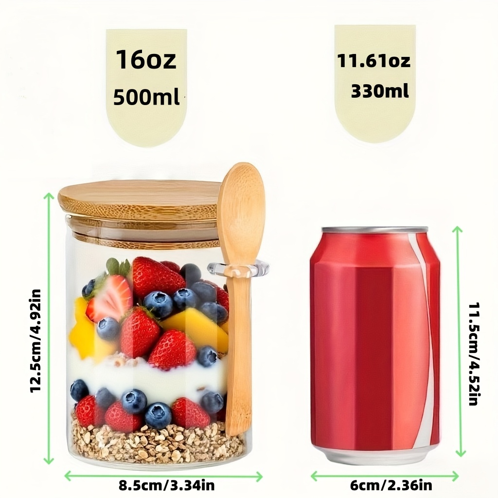 مجموعة أكواب زجاجية للشوفان، ت - مراجعة Food Storage Glass Round وسعره