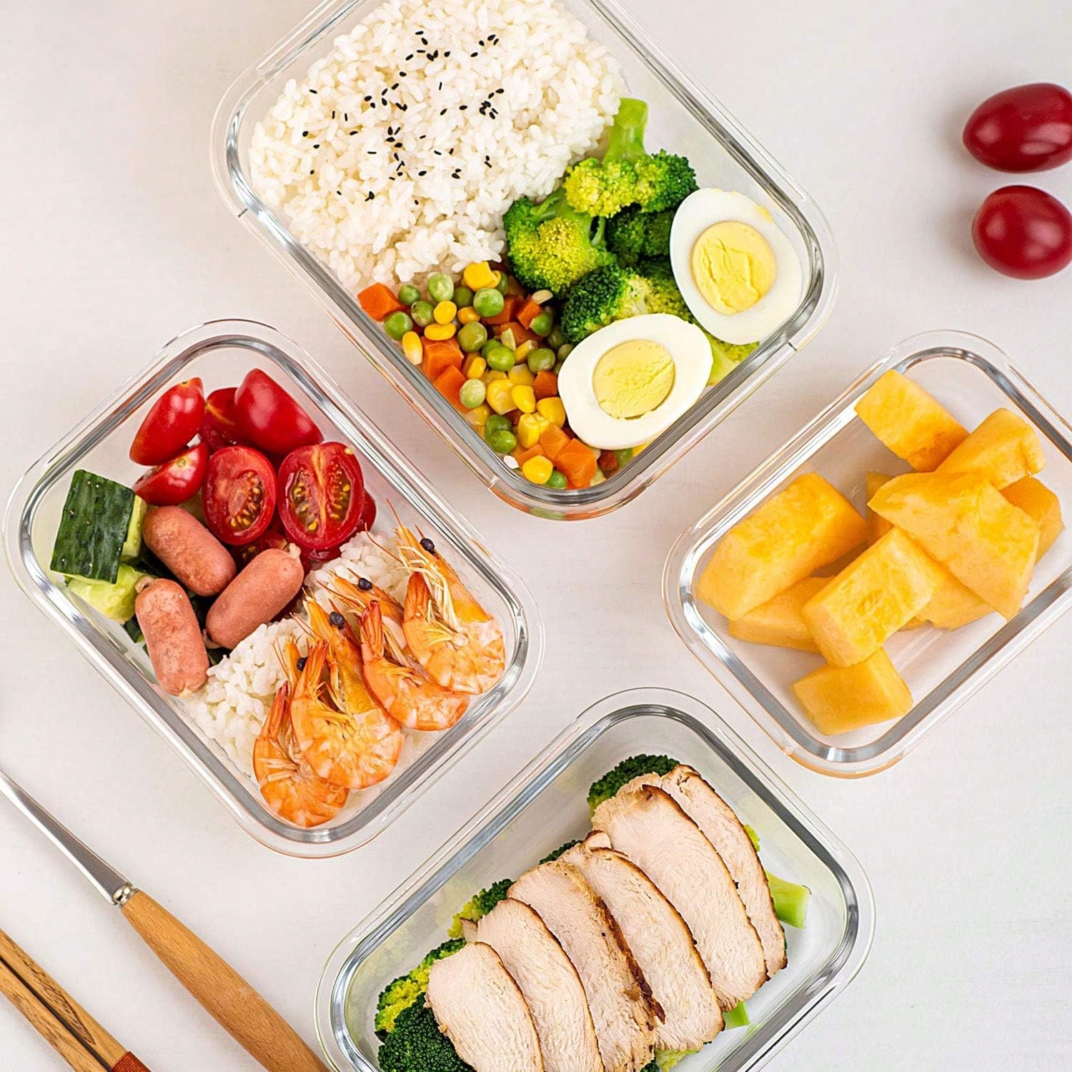 10 حاويات زجاجية لتحضير الوجبا - مراجعة Food Storage Cabinet وسعره