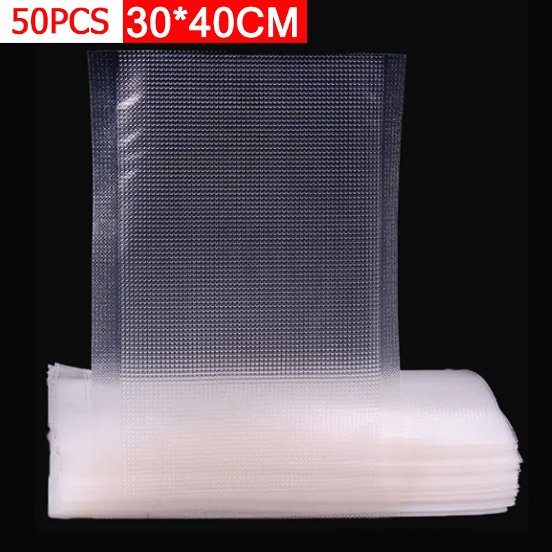 50 قطعة أكياس تفريغ الهواء مزخ - مراجعة Food Storage Vacuum Seal Bags وسعره