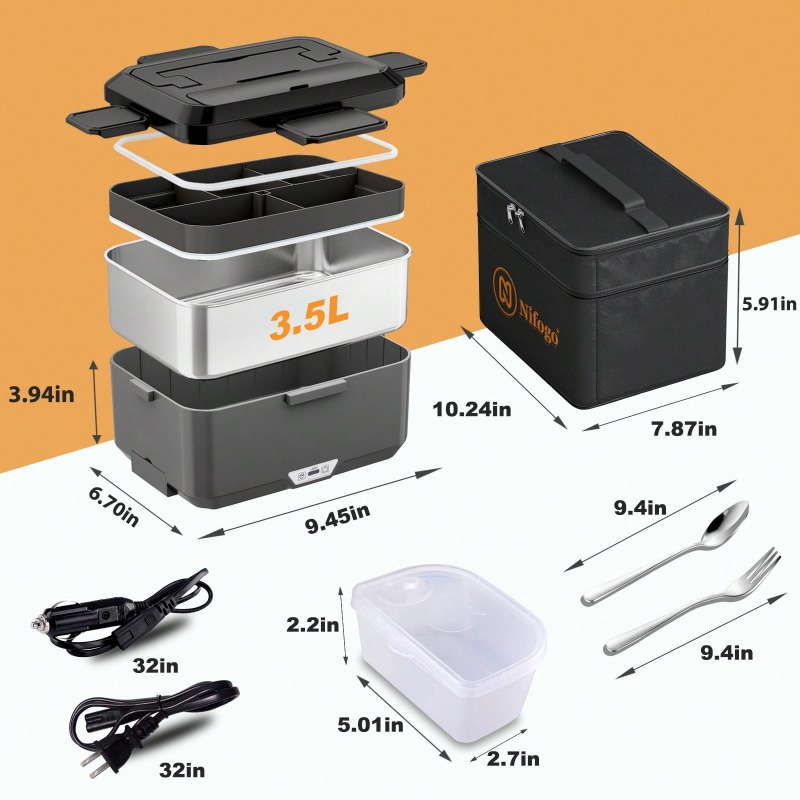 صندوق غداء كهربائي مزدوج الاست - مراجعة Food Storage Warmer وسعره