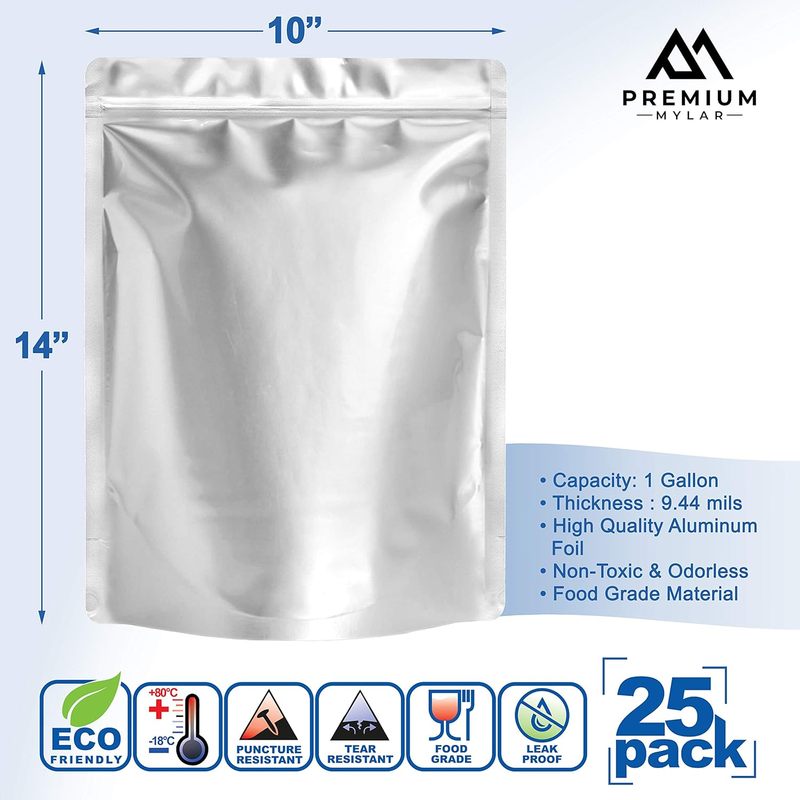 25 كيس مايلار - أكياس مايلار ق - مراجعة Food Storage Vacuum Seal Bags وسعره