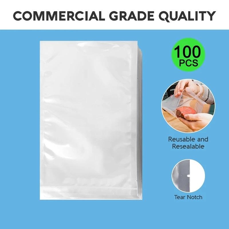 【F】100 قطعة من أكياس حفظ الطعا - مراجعة Food Storage Vacuum Seal Bags وسعره