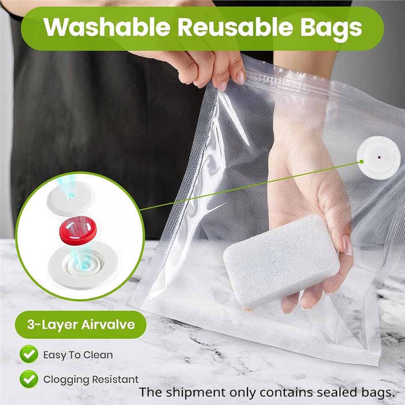 أكياس تفريغ الهواء لحفظ الطعام - مراجعة Food Storage Vacuum Seal Bags وسعره