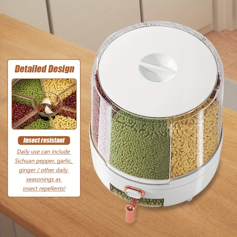 6 أقسام 360 درجة °   حاوية طعا - مراجعة Food Storage For Pantry وسعره