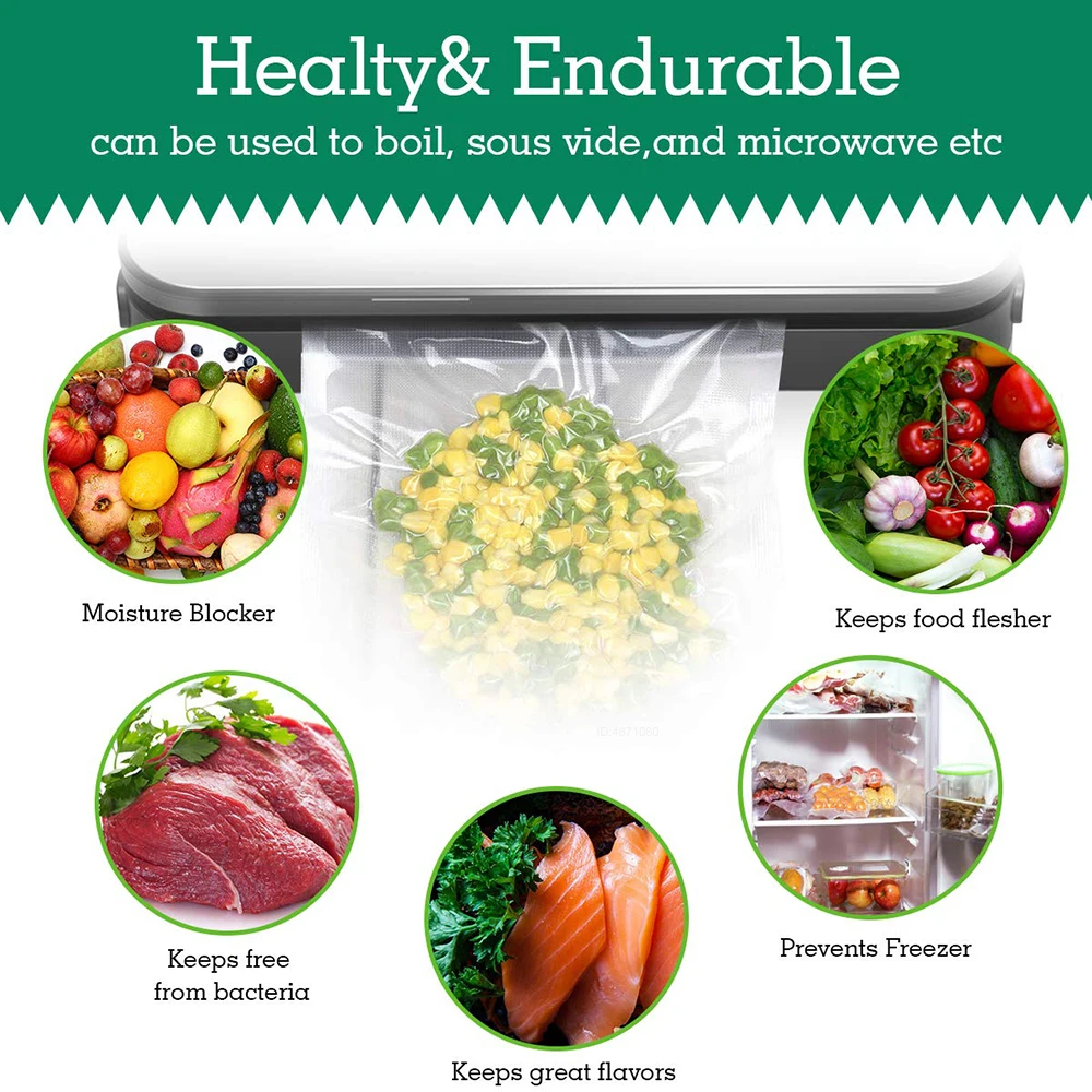 أكياس Sous Vide لآلات التعبئة  - مراجعة Food Storage Vacuum Seal Bags وسعره